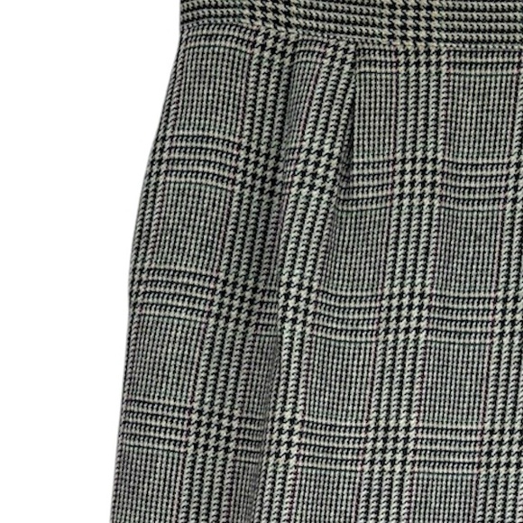 Houndstooth Tweed Plaid Skirt Wool USA Made 70s 80s Wiggle Small Medium Size 8 - Picture 8 of 16